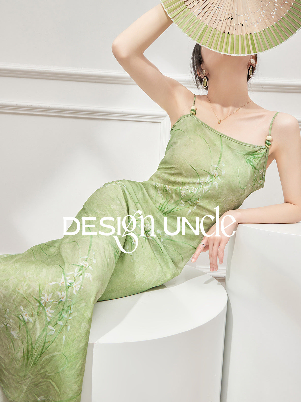 Green Chinese-French Vacation Dress.