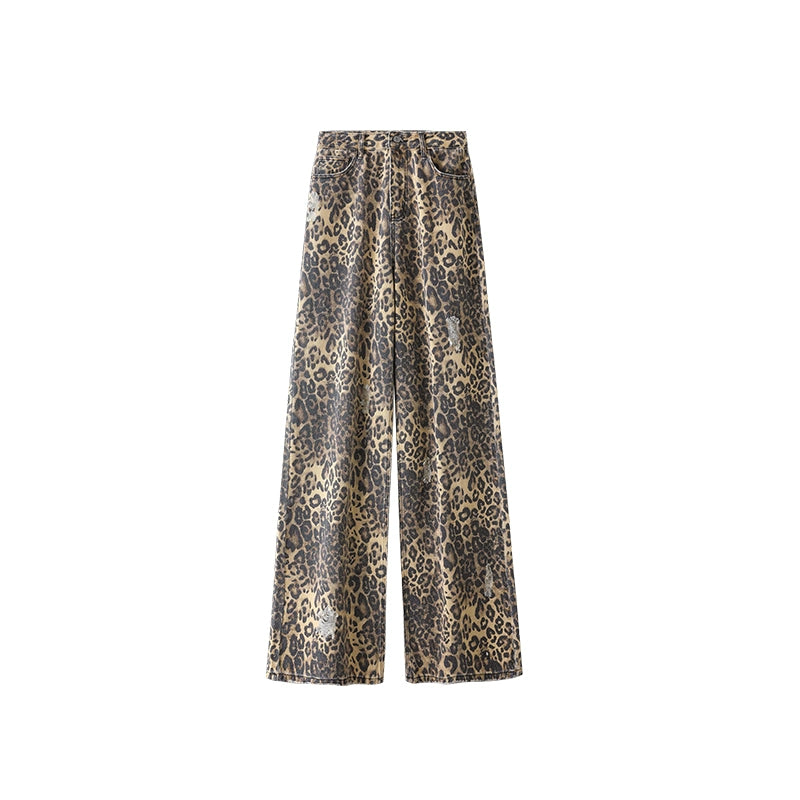 Leopard Print Wide Leg Pants