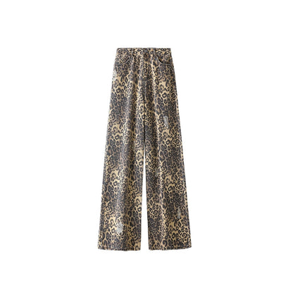 Pantalones anchos con estampado de leopardo