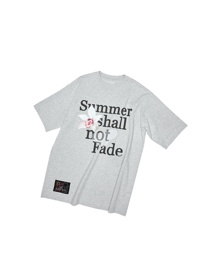 Floral Monogram Oversized T-Shirt – Loose Dropped Shoulder Rhinestone Top