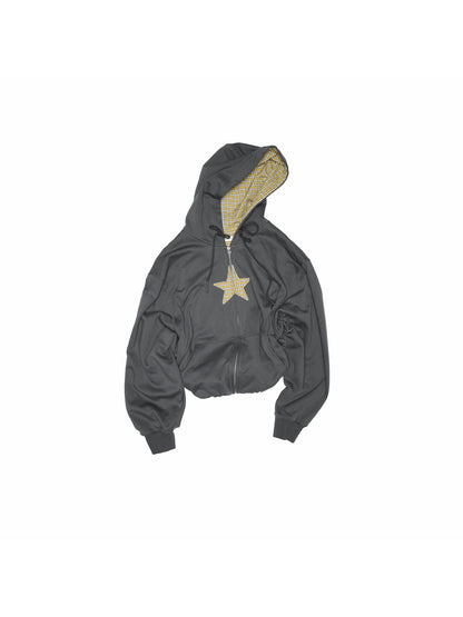 Star Patchwork Hooded Sweatshirt