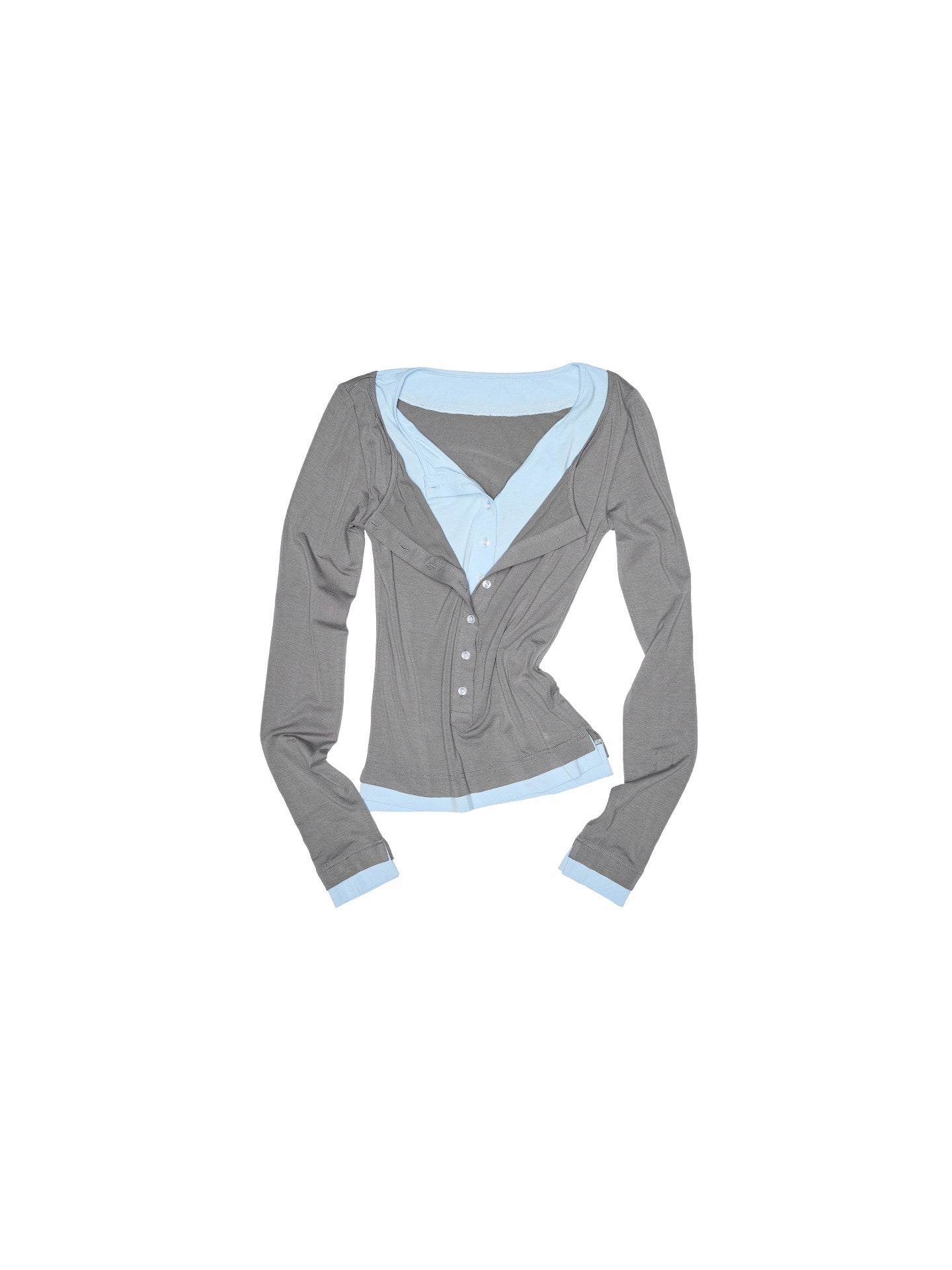 Color-Block Henley Long Sleeve Tee