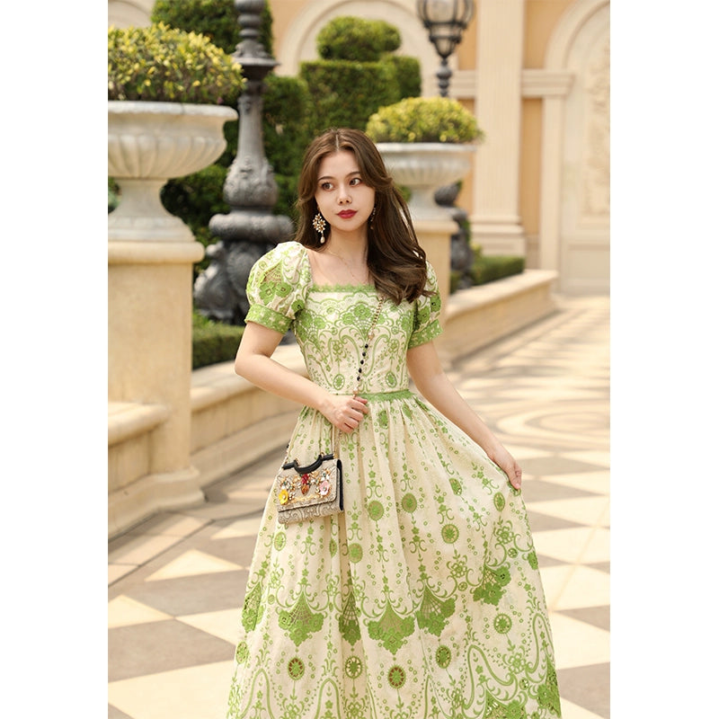 Mid Summer Mint Large Swing Embroidery Dress