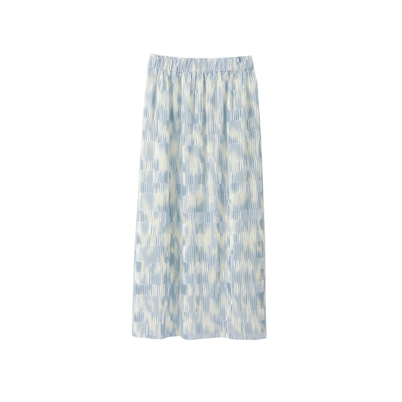 Diamond Sea Ice Blue Pleated T-shirt Skirt Set