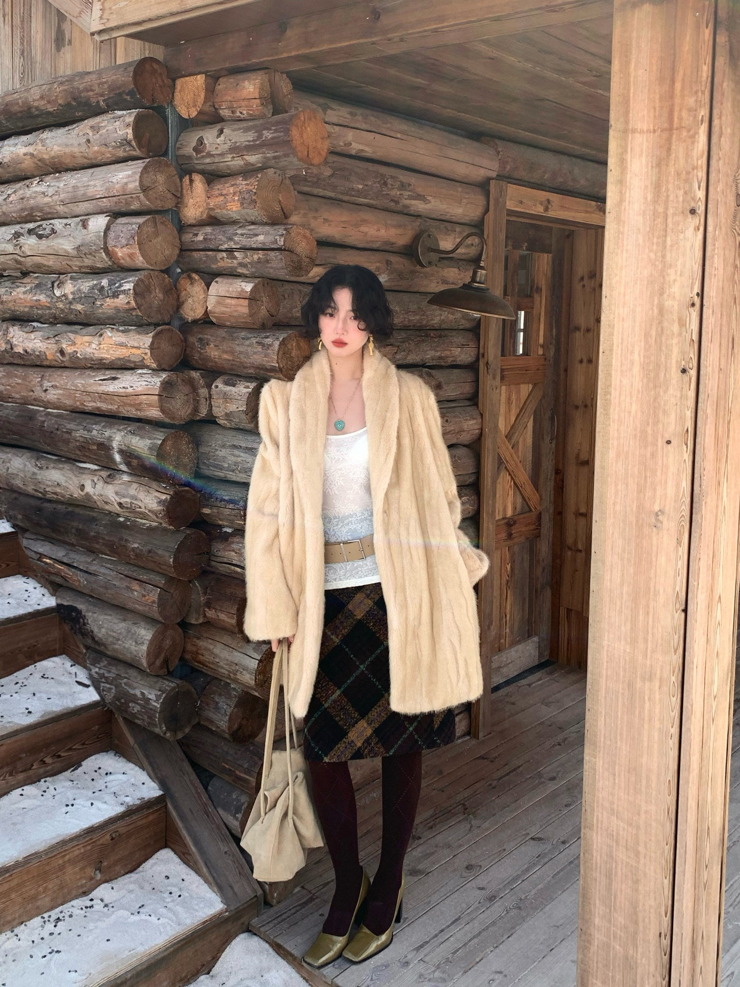 Twilight Clouds Plush Eco Fur Coat