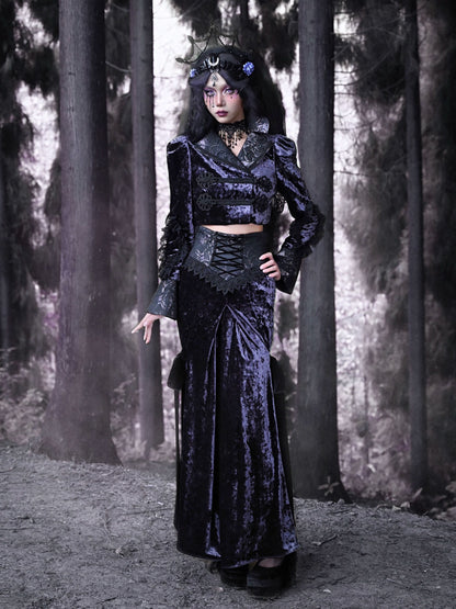 Luna Ritual Velvet Fishtail Skirt