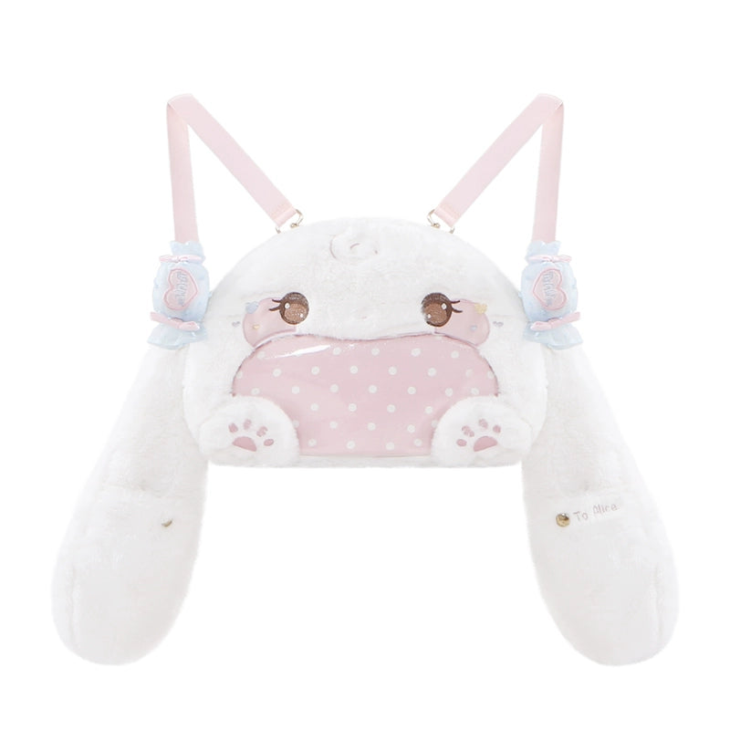 Cute Plush Bunny Backpack with Big Ears - Soft Girl Style