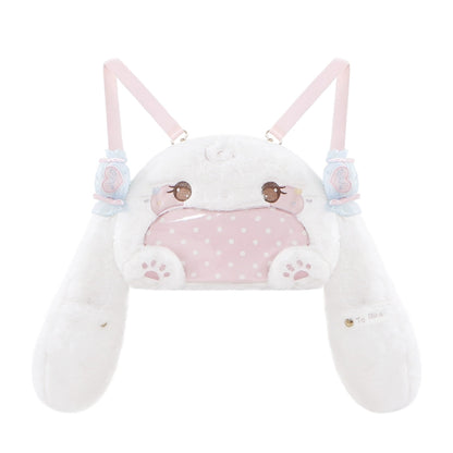 Cute Plush Bunny Backpack with Big Ears - Soft Girl Style