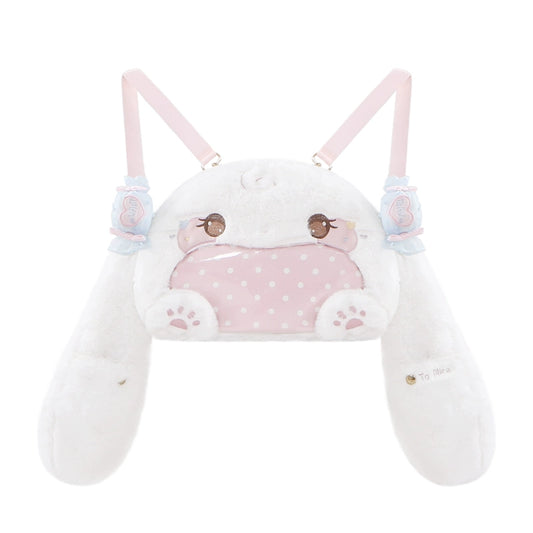 Cute Plush Bunny Backpack with Big Ears - Soft Girl Style