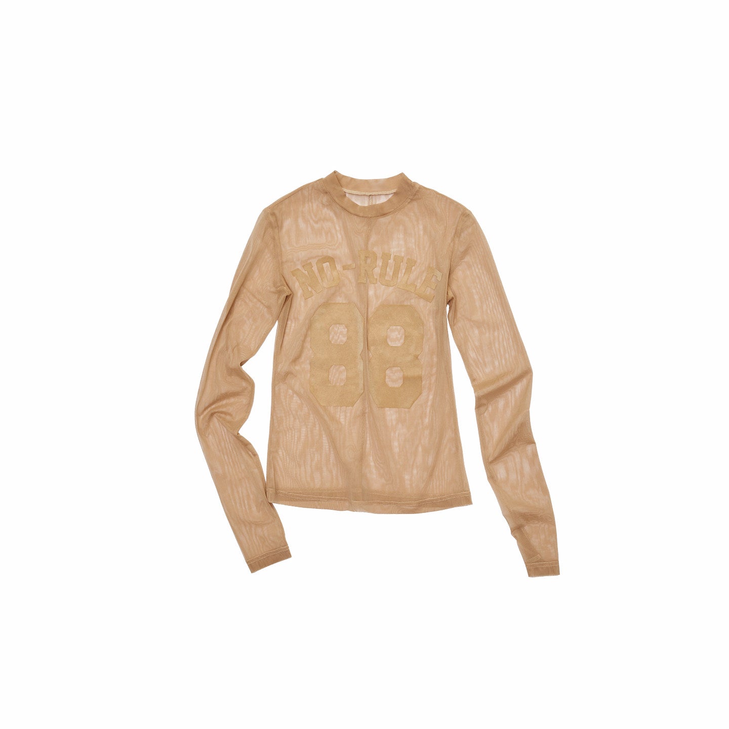 Printed Mesh Turtleneck Top