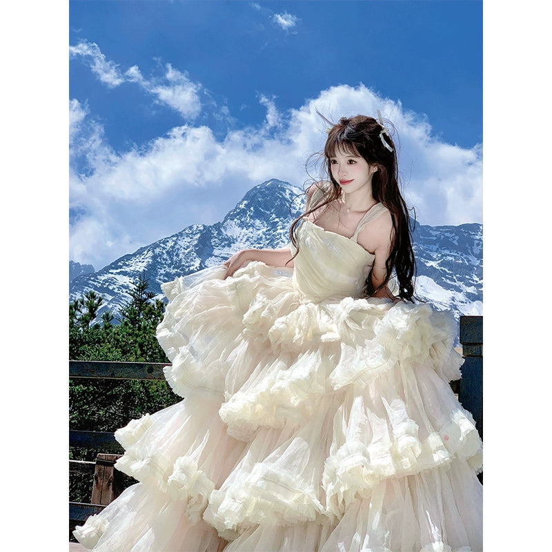 Light Wedding Cake Dress – High-End Princess Puffy Birthday Gown