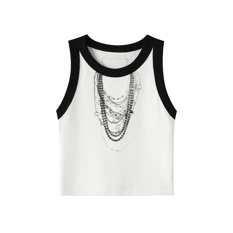 Yuan Hollow Out Thant Tank Top for Summer