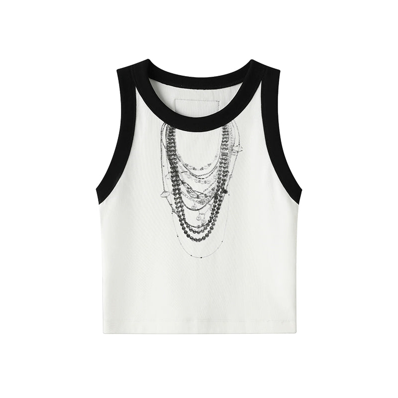 Yuan Hollow Out Knitted Tank Top for Summer