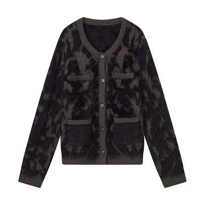 Cardigan en toison de vison grunge