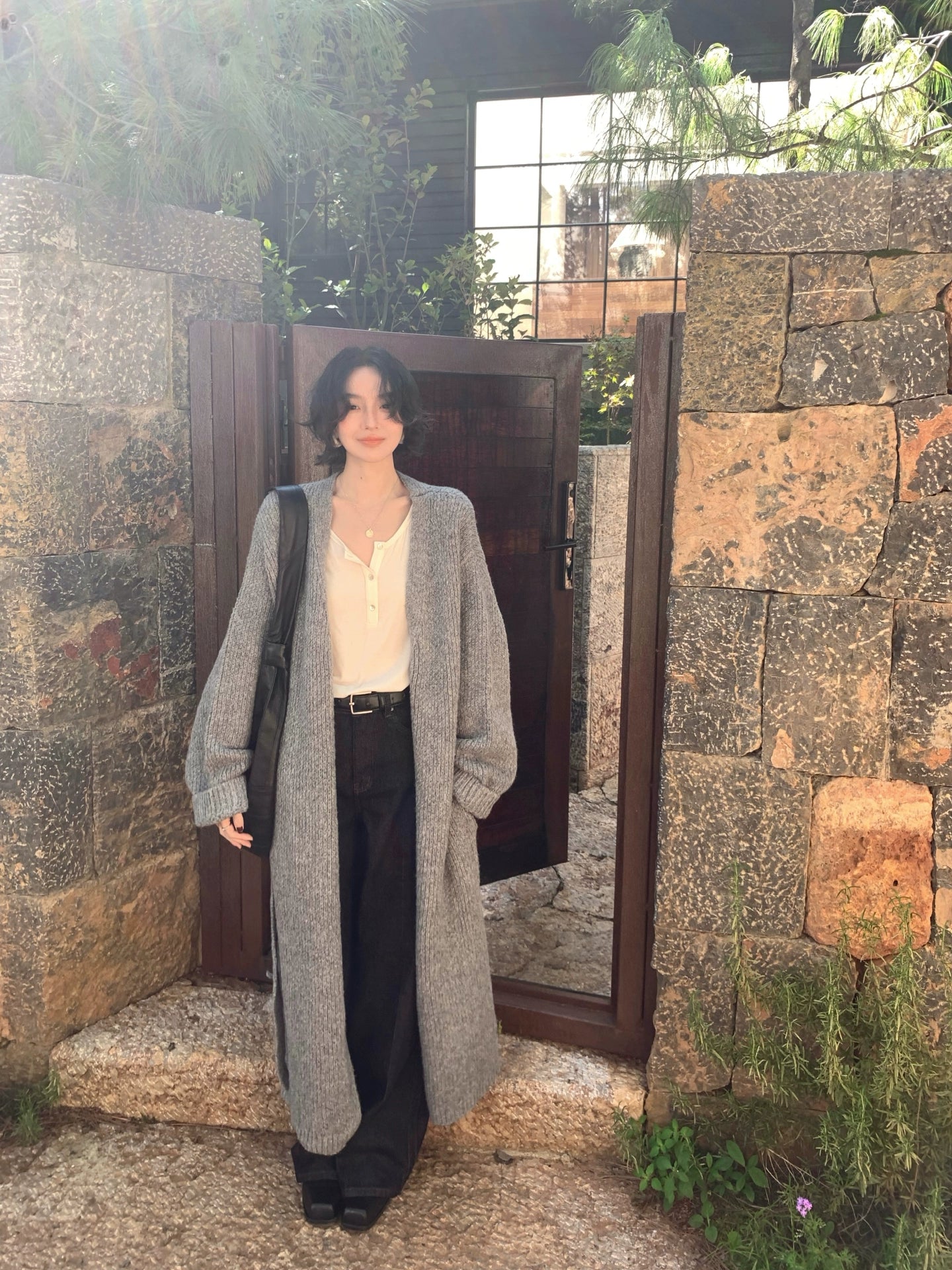 Lazy Knit Long Jacket – Hong Kong Retro Autumn/Winter Outerwear