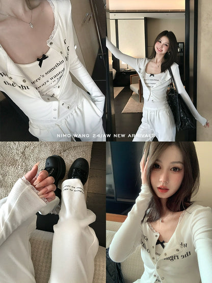 [Reinventing High-End] Metal Buckle & Lace Three-Piece Suit - Early Autumn