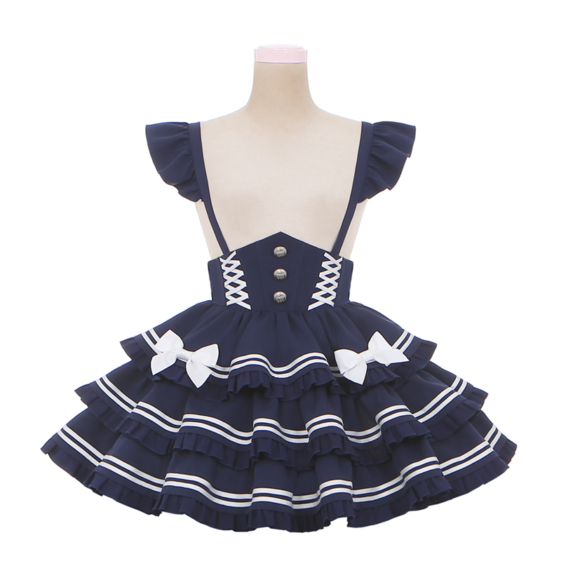 Lolita Sea Salt Cake Collar Top + Strap Skirt