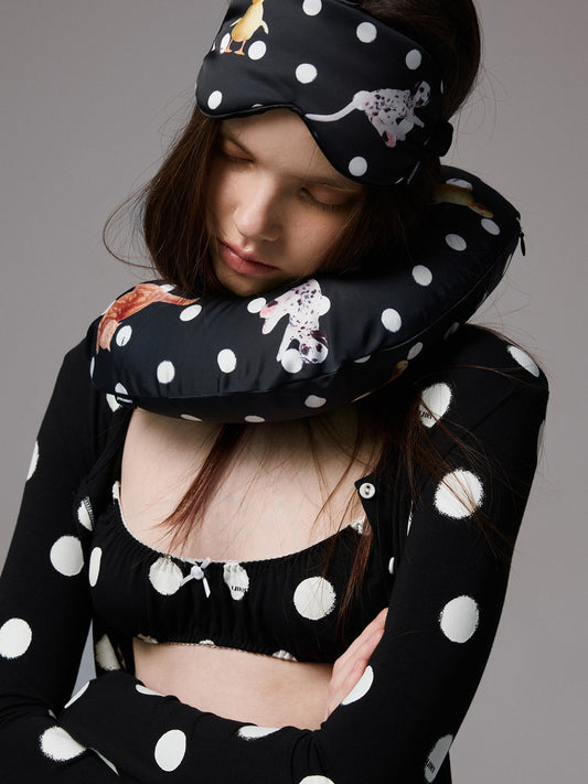 Polka Dot Lace Bralette Set