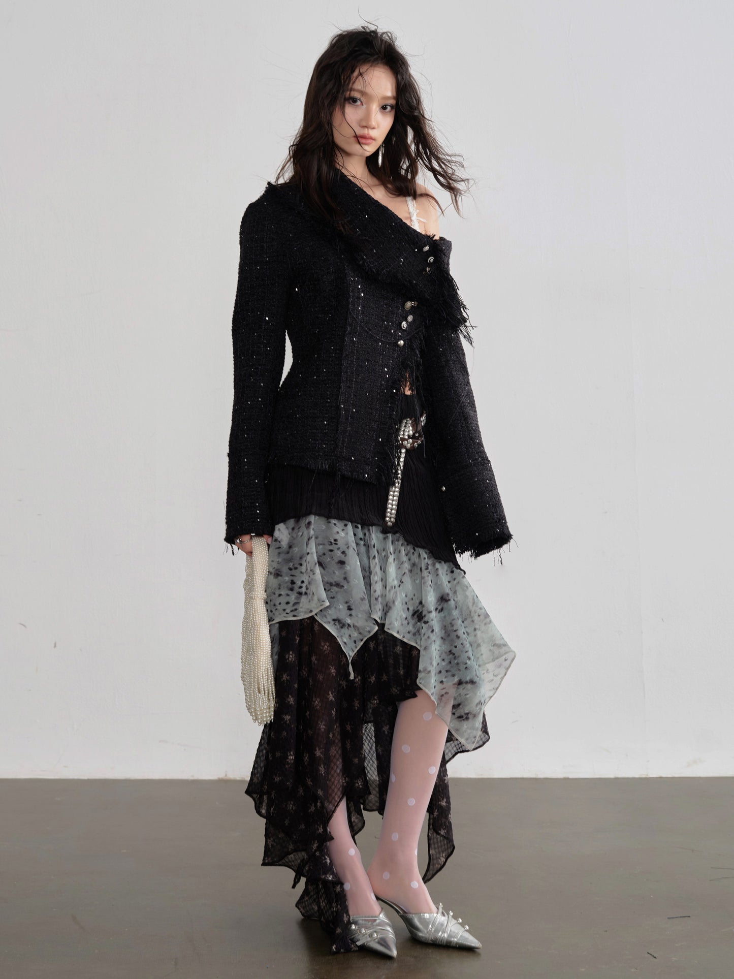Leopard Chiffon Midi Skirt | Exotic Asymmetrical Ruffle Skirt