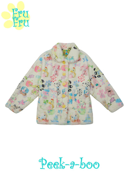 Printed Plush Winter Jacket | Dollhouse Cozy Coat