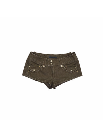 Distressed Denim Ultra Shorts