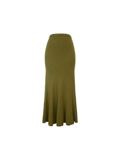 High-Waisted Mermaid Midi Skirt – Hong Kong Retro Autumn/Winter Elegance