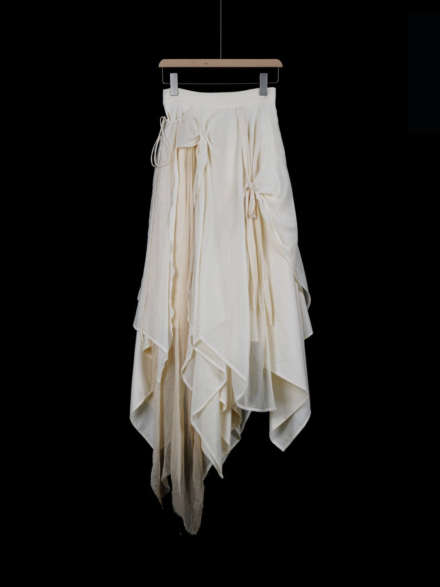 Elegant Silk Ramie Fairy Long Skirt