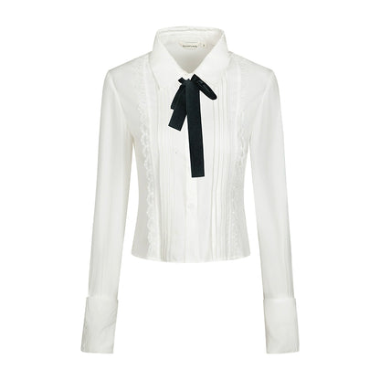 Tucker Ruffled Lace Stripe Shirt