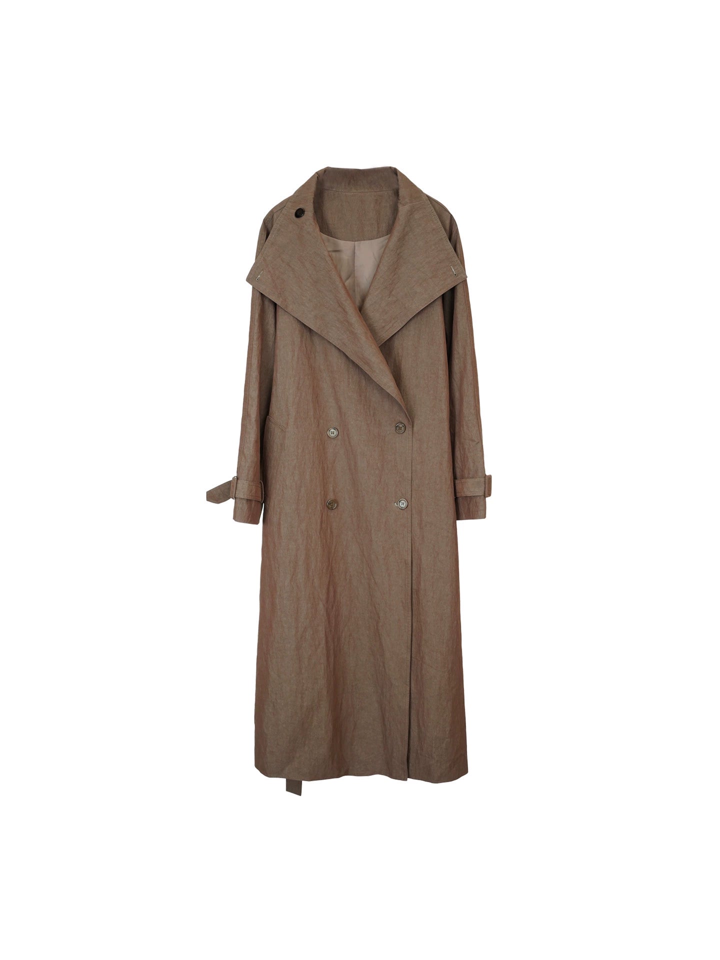 Hong Kong style retro autumn new brown waist-cinching belted trench coat, high-end loose long coat for women