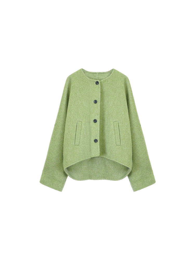 Wool-Silk-Rabbit Hair Blend Short Jacket – Hong Kong Retro Fall/Winter