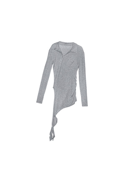 Deconstructed Polo Shirt – Irregular Hook Slim Fit Style