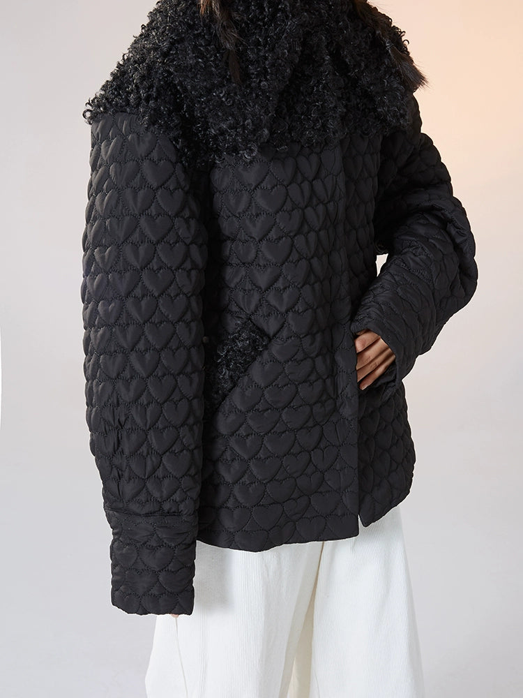 Sheep Curly Fur Large Doll Collar Cotton Jacket