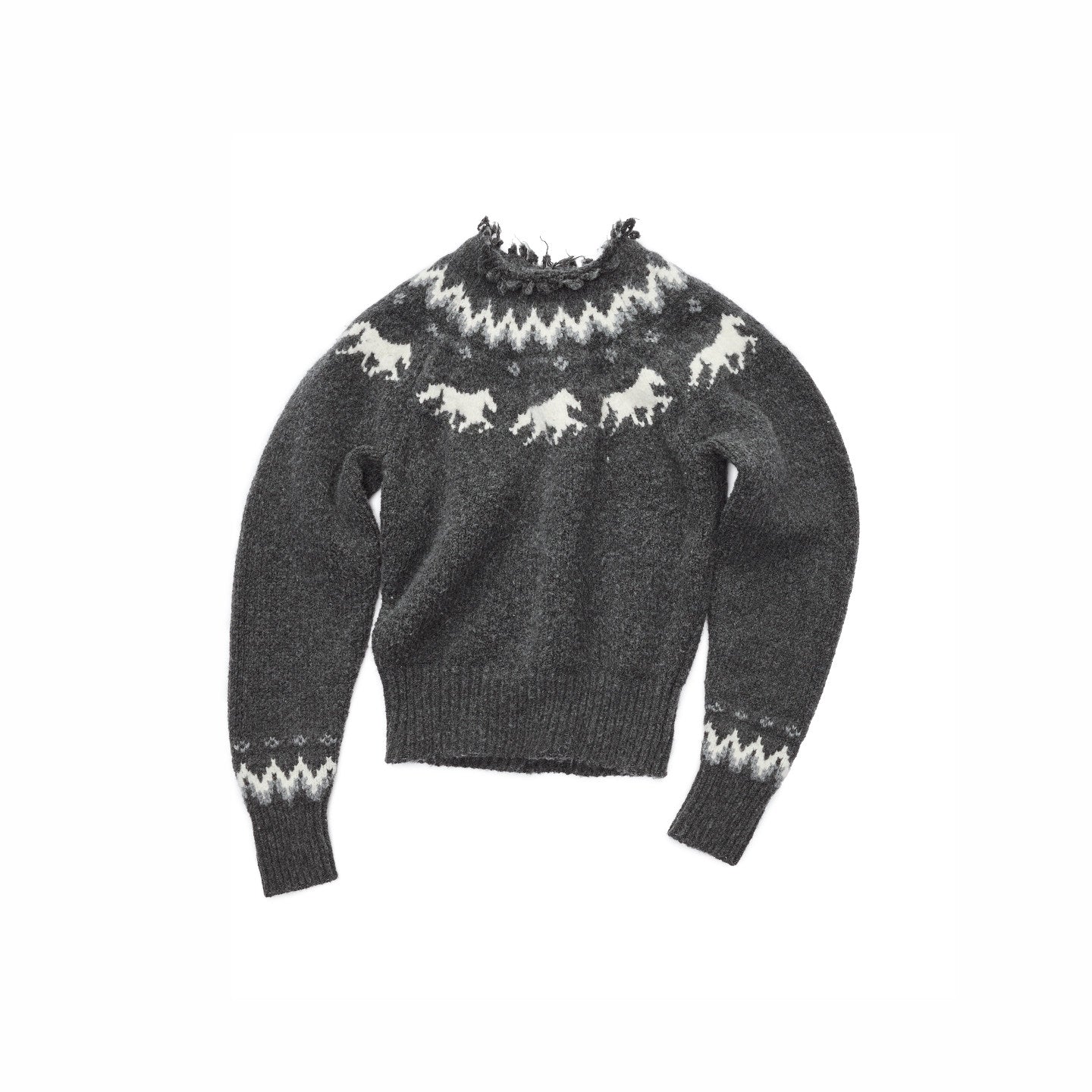 Fair Isle Pony Raglan Knit Sweater