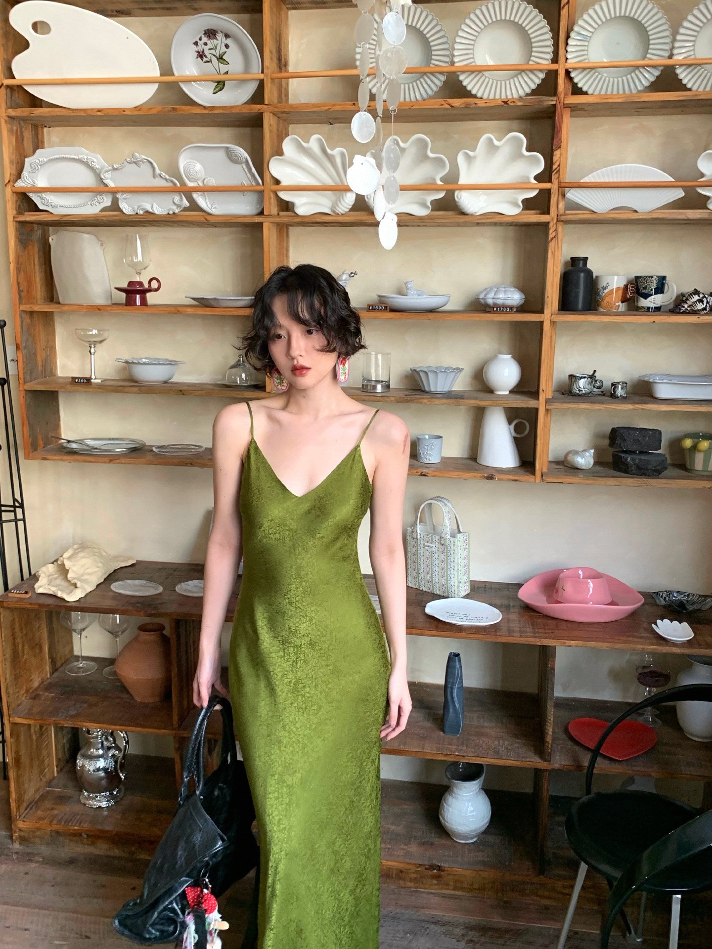 Mountain Wild Spring Jacquard Silk Dress