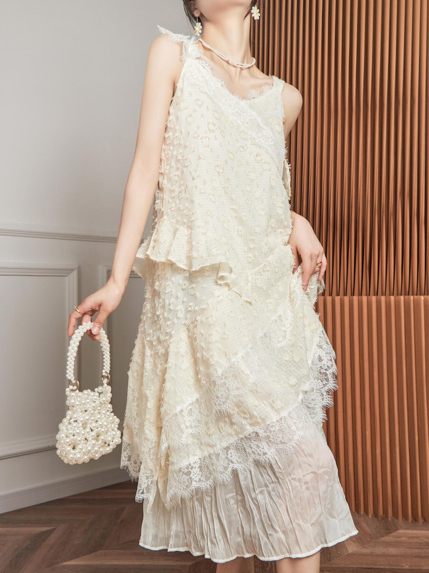 Kikyo French Summer Strap Cake Dress