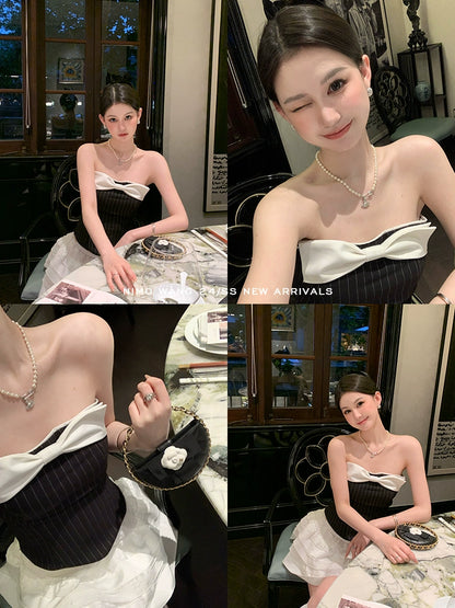 [Jennie Diary] Birthday Strap Dress - Summer Black Strapless Dress