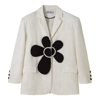 Spring Elegance - 3D Flower Suit Coat