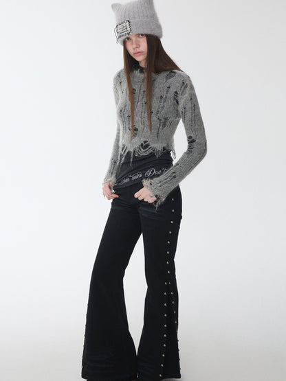 Openwork Mohair Knit Sweater