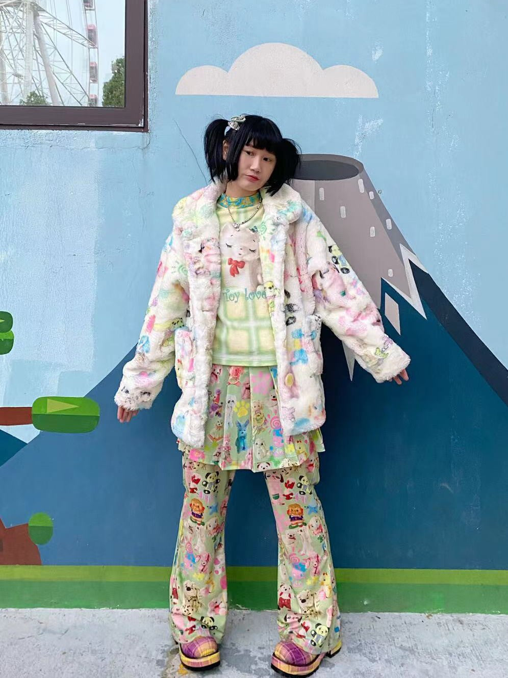 Printed Plush Winter Jacket | Dollhouse Cozy Coat