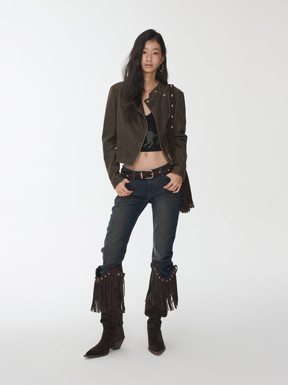 Vintage Leather Biker Jacket