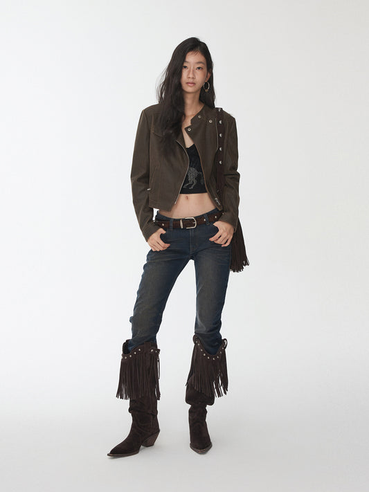 Vintage Leather Biker Jacket