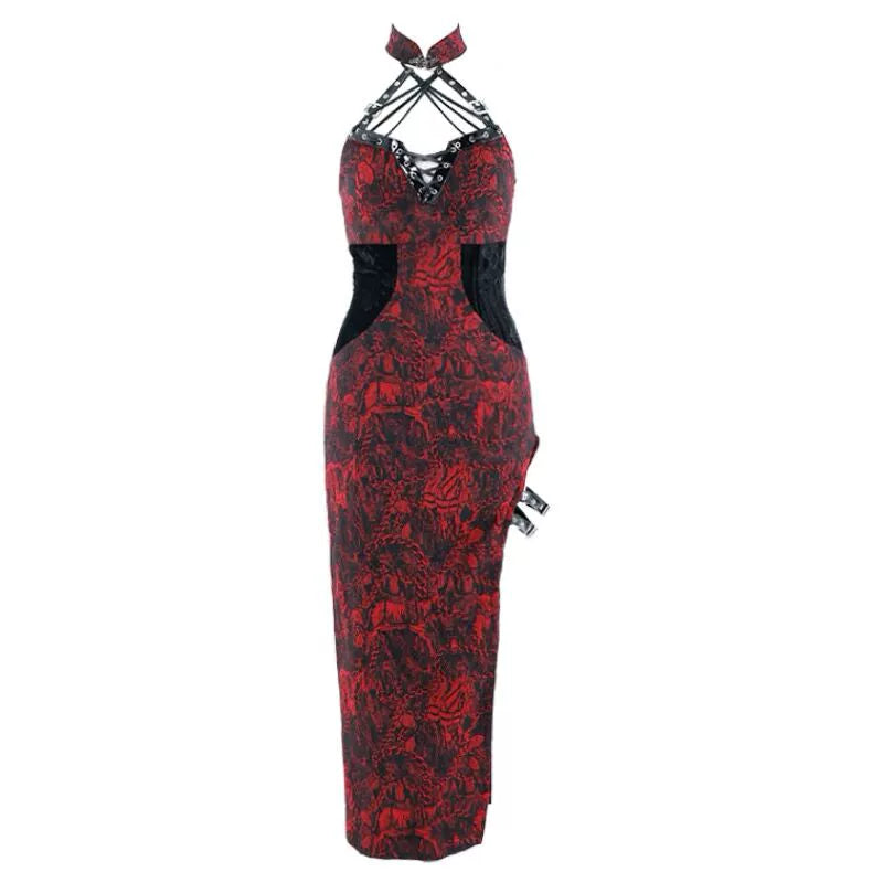 Gothic High Split Qipao Dress