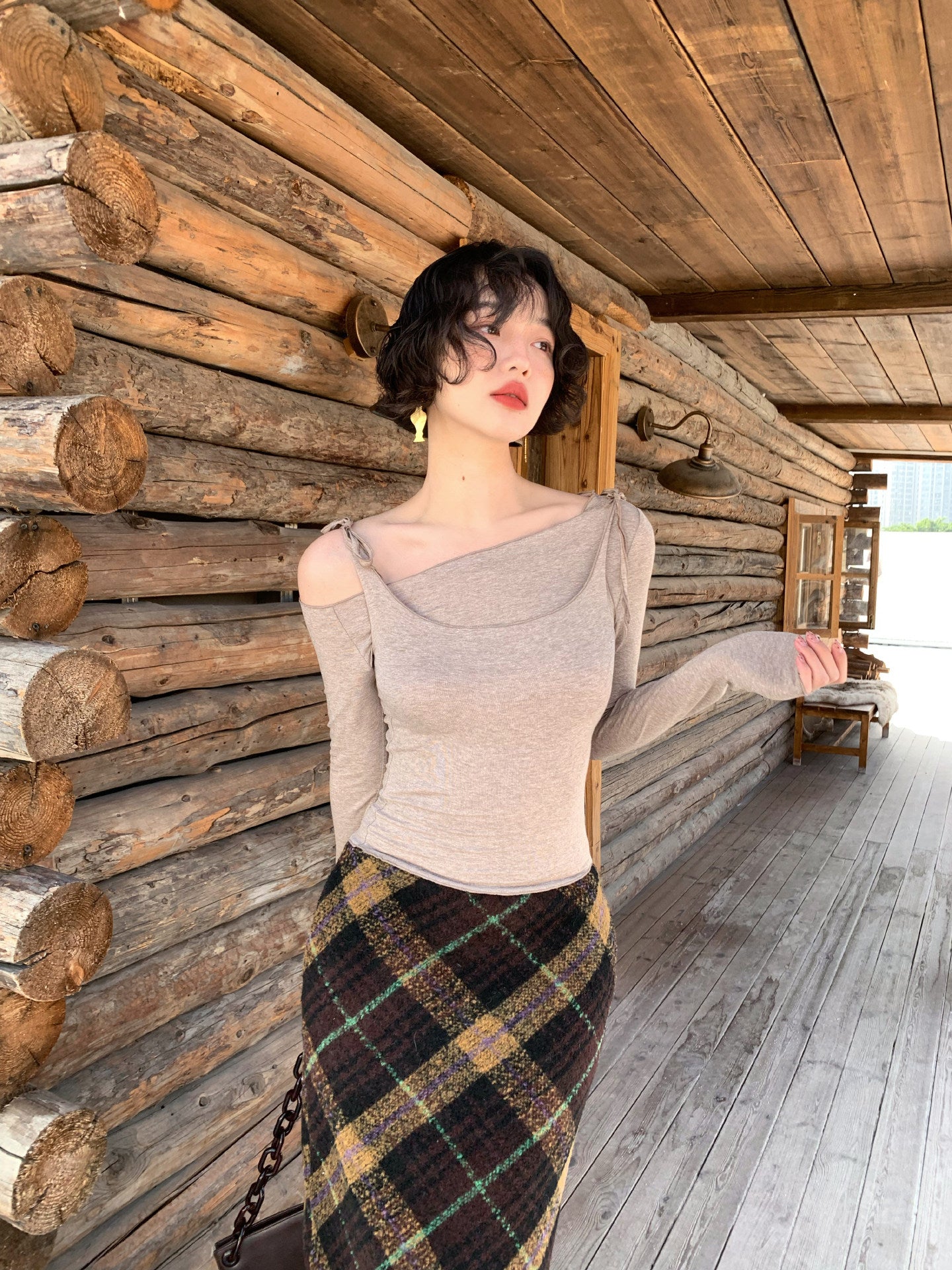 Wool-Blend High-Waisted Midi Skirt