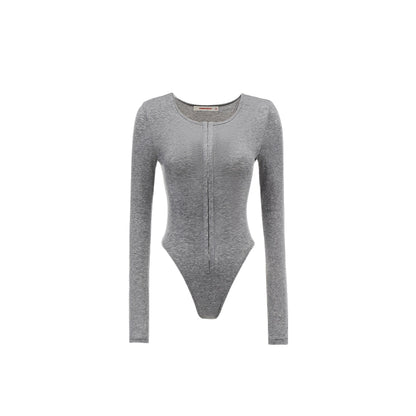 Vertical Hook-Button Long Sleeve Jumpsuit – Skinny Fit Base Layer