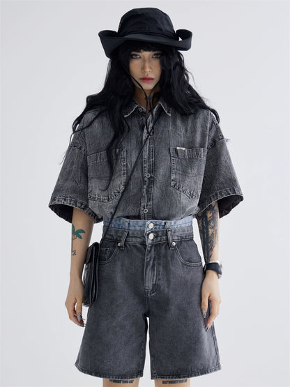 Shirt in denim giapponese casual -agrozé