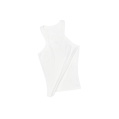 Metallic Floral Racer Vest – Embroidered Slim Fit Sleeveless Crop Top