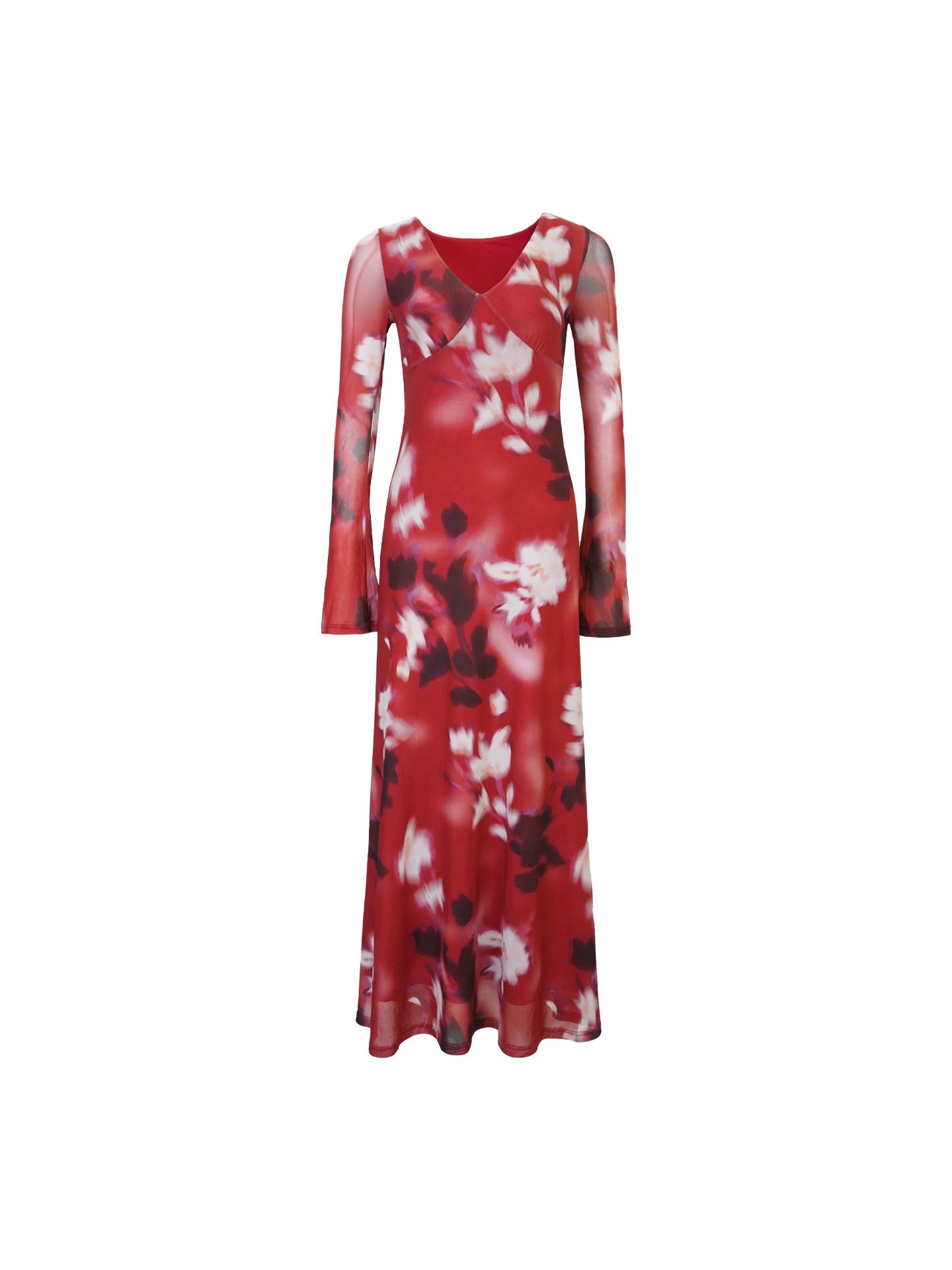 Autumn Brew Printed V-Neck Tea Dress – Hong Kong Retro Fall Edition