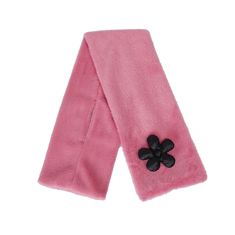 Plush Warm Scarf - Flower Design