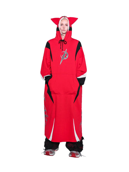 Cat Ear Concept Latte Stitch Y2K Loose Hooded Sweatshirt (Unisex)