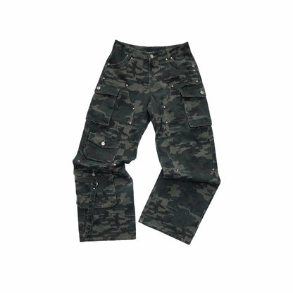 Camouflage Workwear Wide-Leg Pants